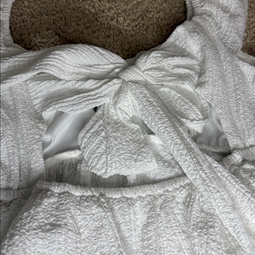 White Ruffled Women's Top - Picture 5 of 5